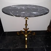 Guilded base , marble top