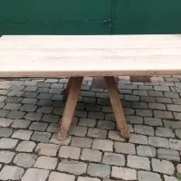 In hoogte verstelbare eiken werktafel